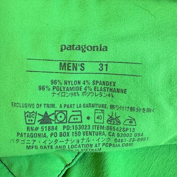 Patagonia Mens Board Swim Shorts Size 31 Unlined Summer Beach Summer Lime Green - Picture 5 of 6